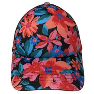 Roxy Snapback Trucker Hat Multicolor One Size Adjustable Mesh Back Floral Print